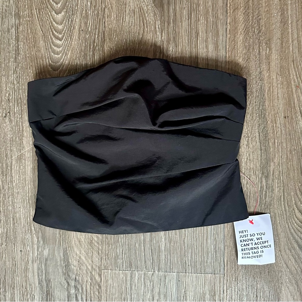 Topshop Black Strapless Blouse